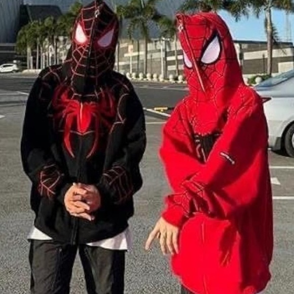 Last stand Spider Man RED AND BLACK SUIT Full zip hoodie XXL - Picture 3 of 8